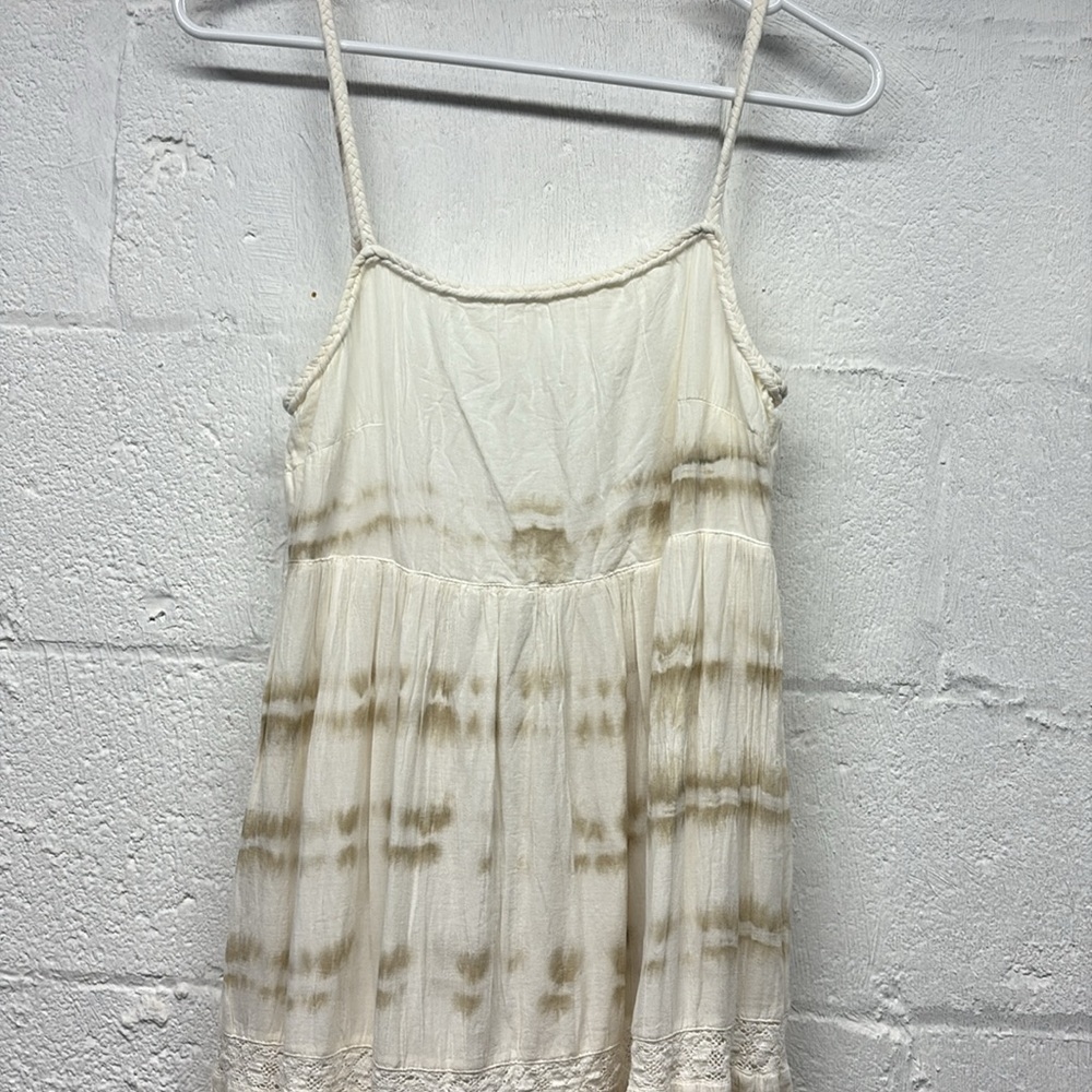 NEW Aerie Maxi Sun Dress Tiered Women’s size Small White Tie Dye Cotton Lined - Picture 2 of 4
